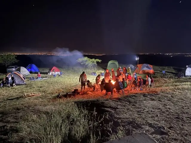 Community bonfire in Yatir Forest