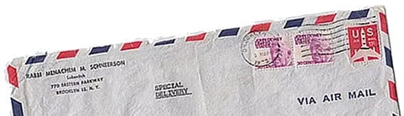 Original envelope from Rabbi Menachem M. Schneerson