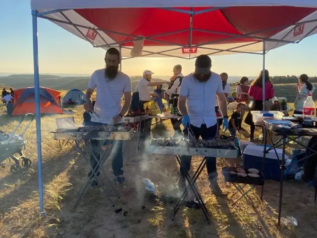 BBQ cooking at the Yatir Forest campsite